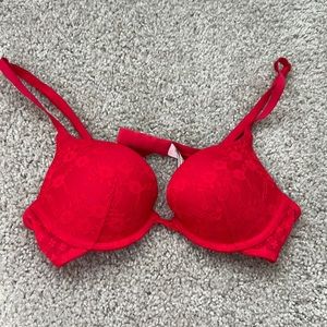 Victoria’s Secret red lace push up bra